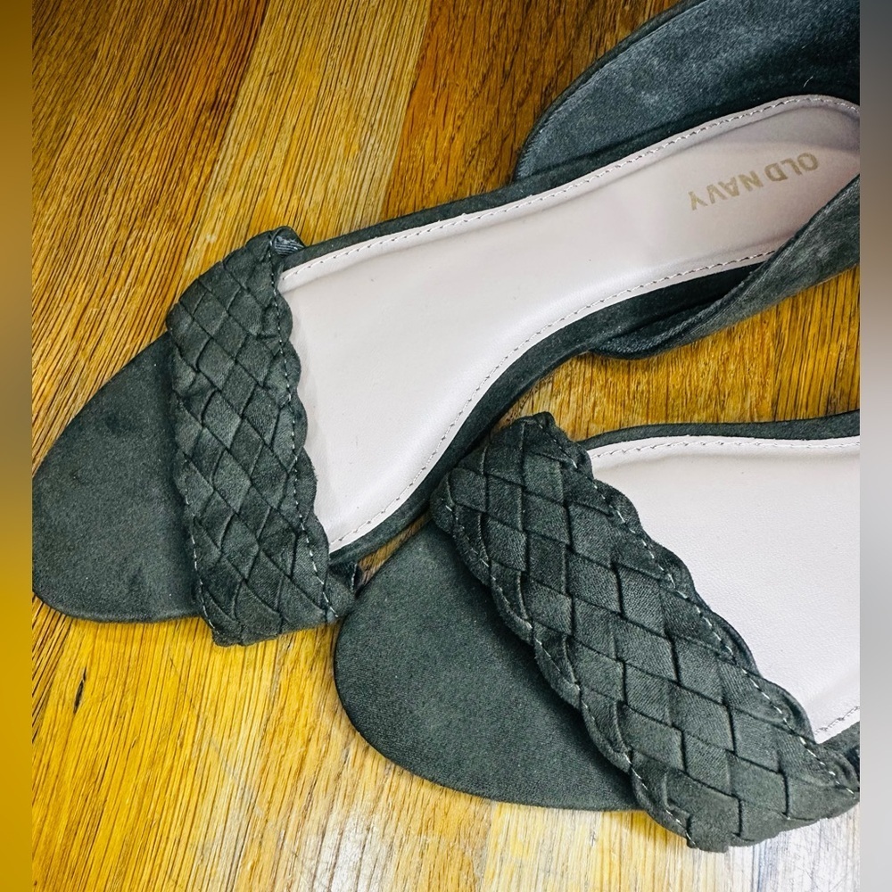 Old Navy Braided D’Orsay Flats | Size 9 | Dark Olive Green - Picture 3 of 9